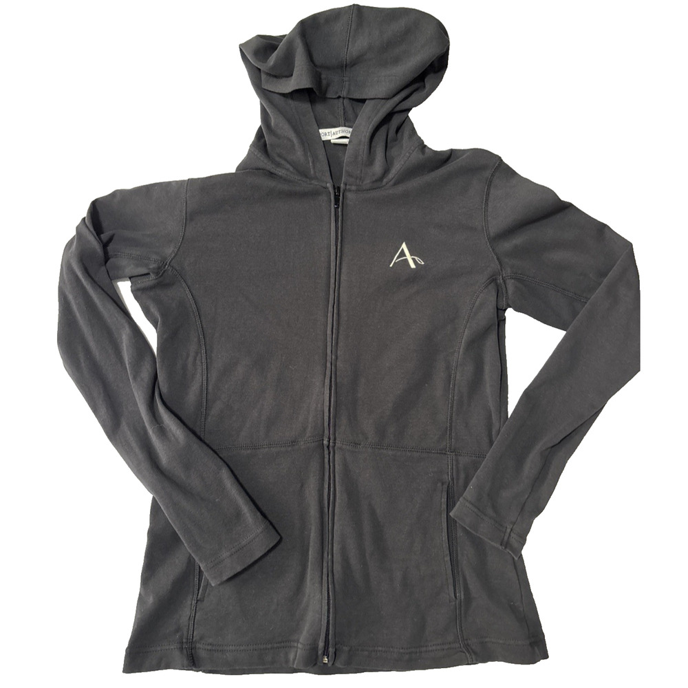 Port Authority Women's S Black Full Zip Hoodie‎ Logo Athleisure Active Athletic